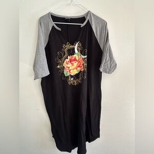 Torrid Black and Gray Tee Dress